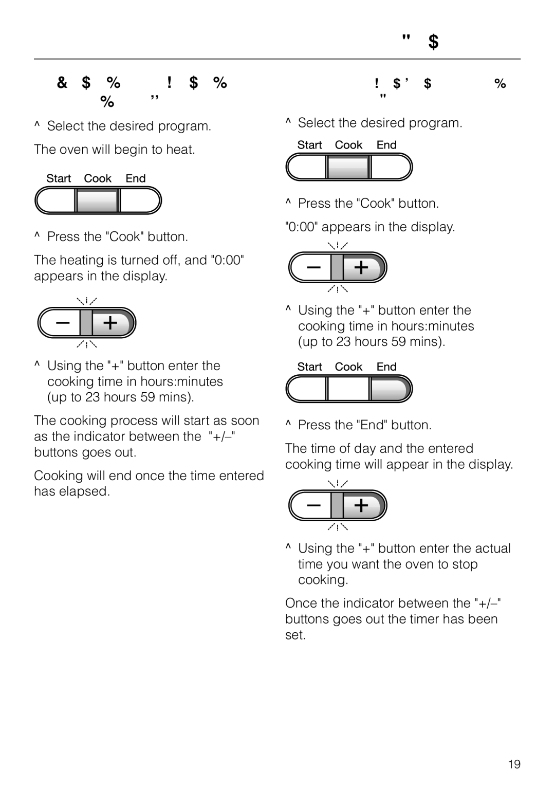 Miele H 387-1 BP KAT, H 387-2 BP KAT manual To program a cooking time to end automatically 