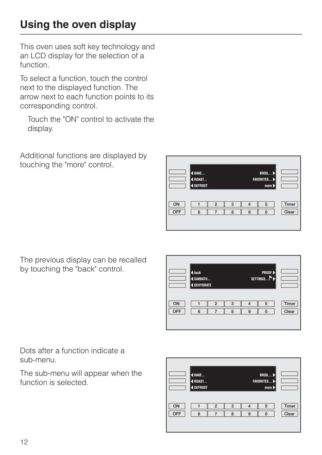 Miele H 394 manual Using the oven display 