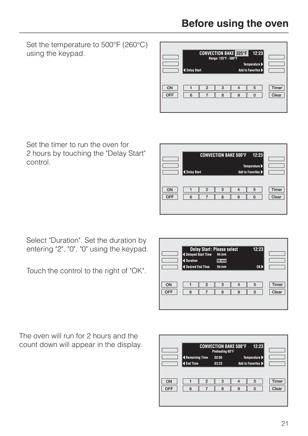 Miele H 394 manual Before using the oven 