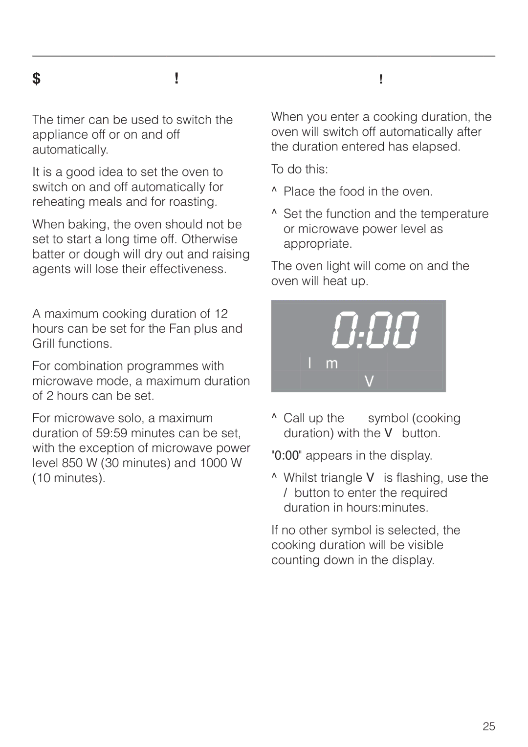 Miele H 4020 BM, H 4010 BM manual Programming a cooking duration, Switching the cooking programme off automatically 