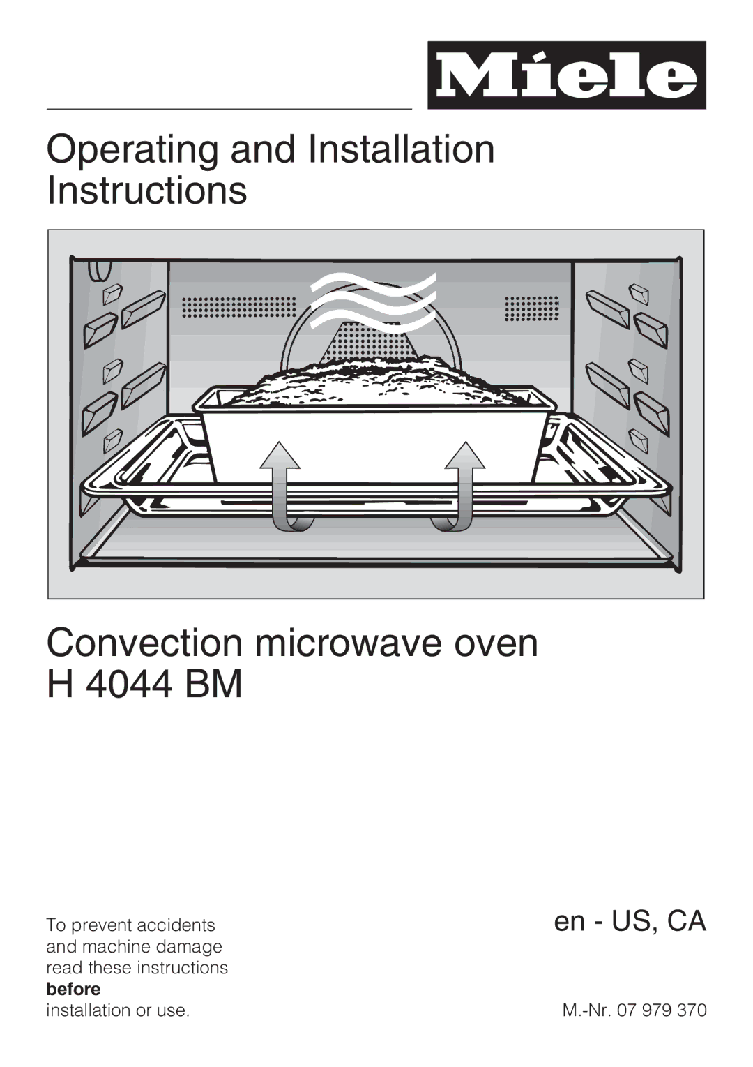 Miele H 4044 BM installation instructions Operating and Installation 