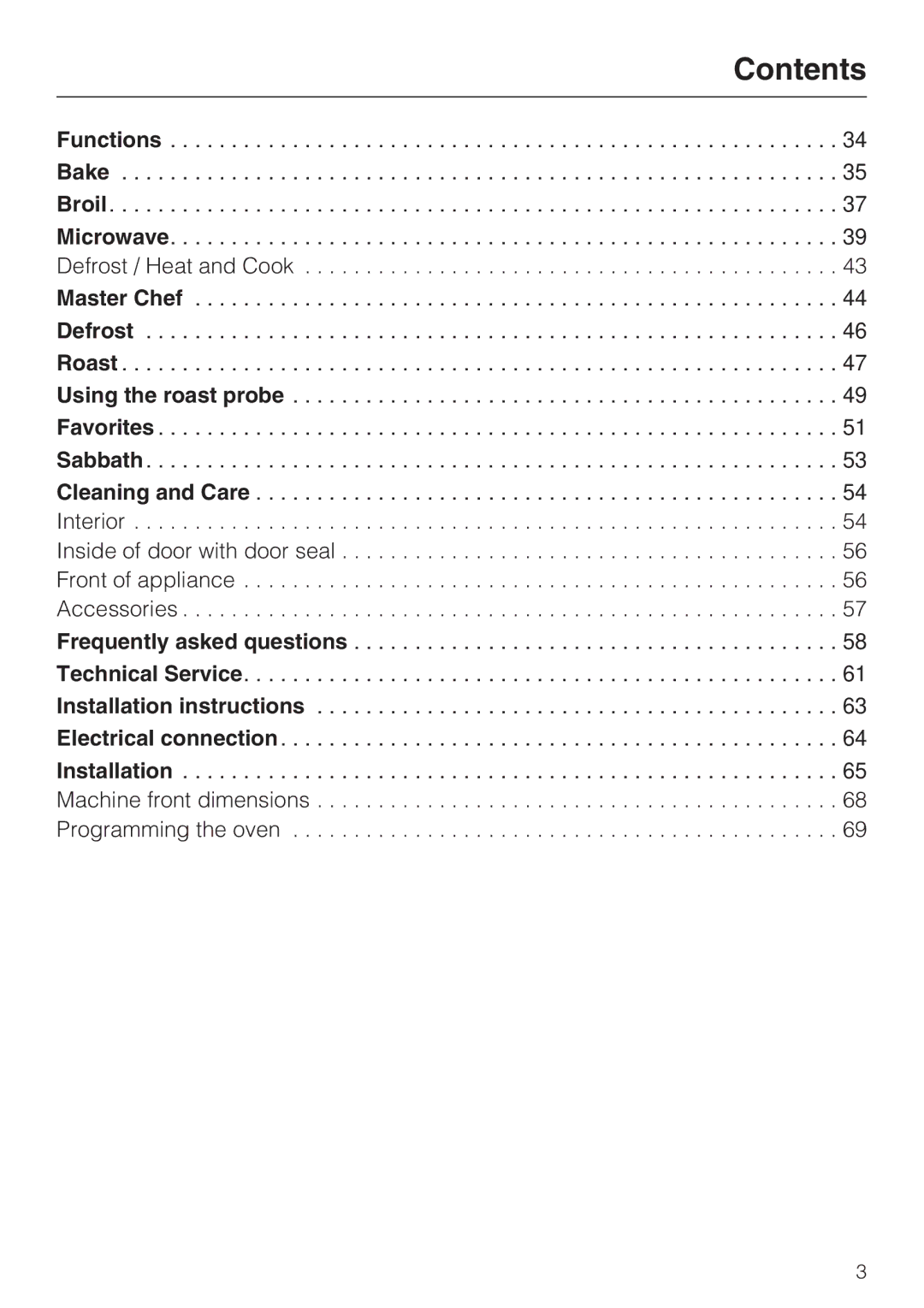 Miele H 4084 BM, H 4086 BM installation instructions Contents 