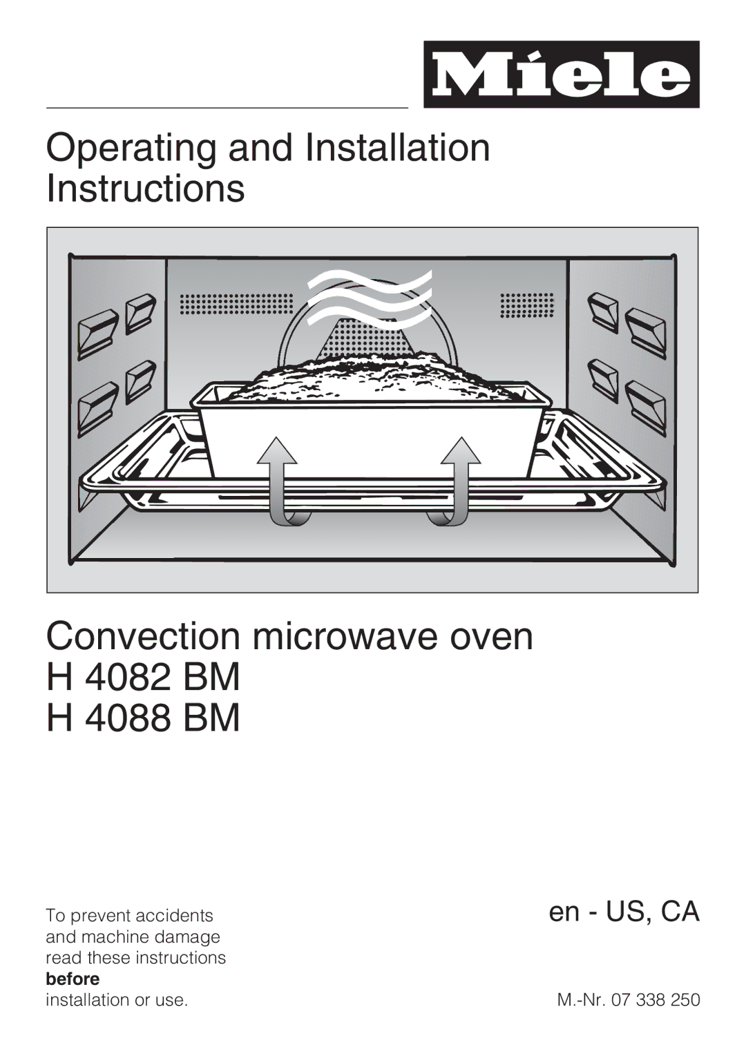 Miele H4082BM, H 4088 BM installation instructions Operating and Installation 