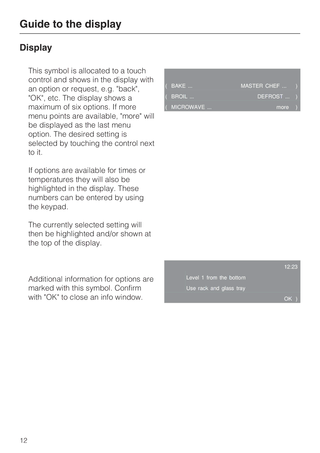 Miele H 4088 BM, H4082BM installation instructions Display 