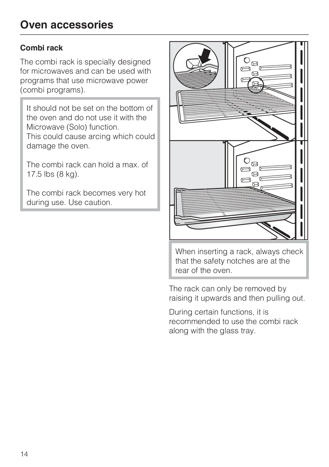 Miele H 4088 BM, H4082BM installation instructions Combi rack 