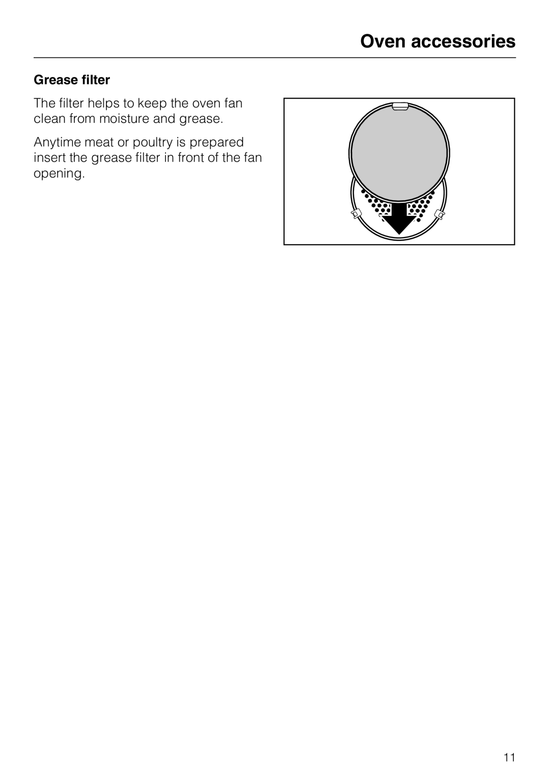 Miele H 4242 B installation instructions Grease filter 