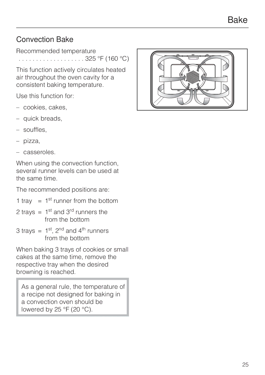 Miele H 4242 B installation instructions Convection Bake 