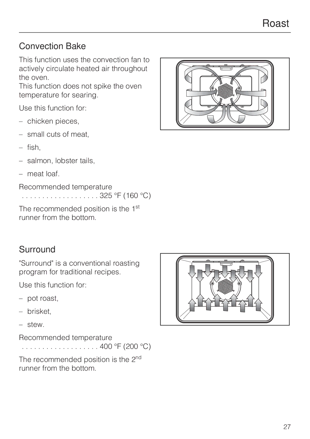 Miele H 4242 B installation instructions Roast 