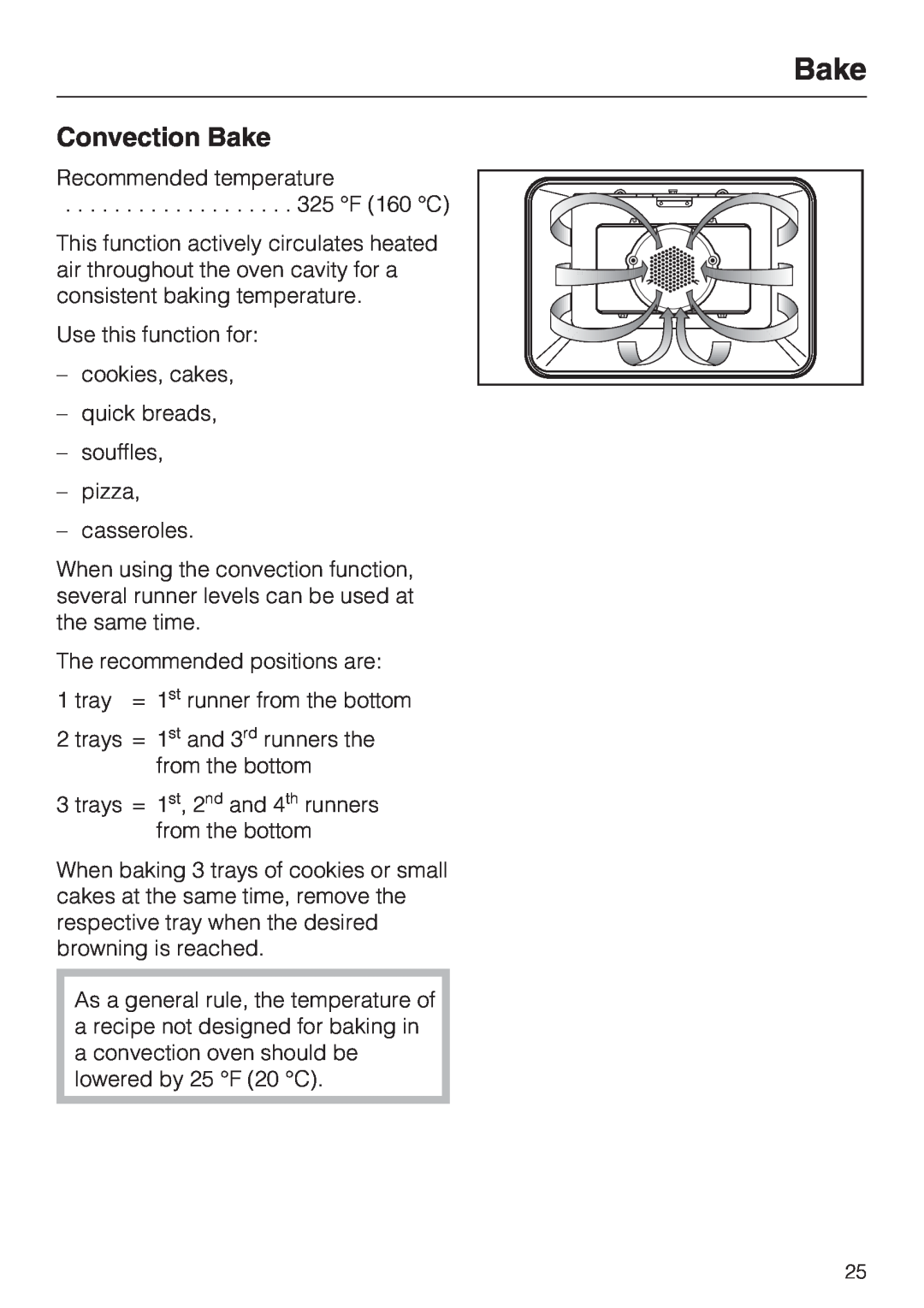 Miele H 4242 B installation instructions Convection Bake 