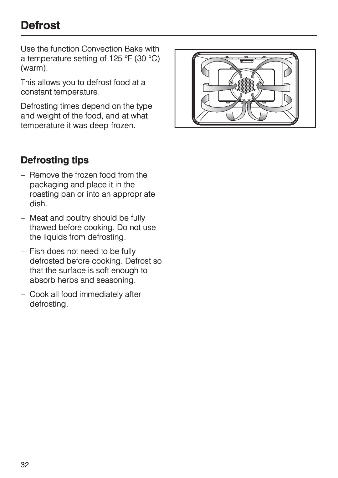 Miele H 4242 B installation instructions Defrosting tips 