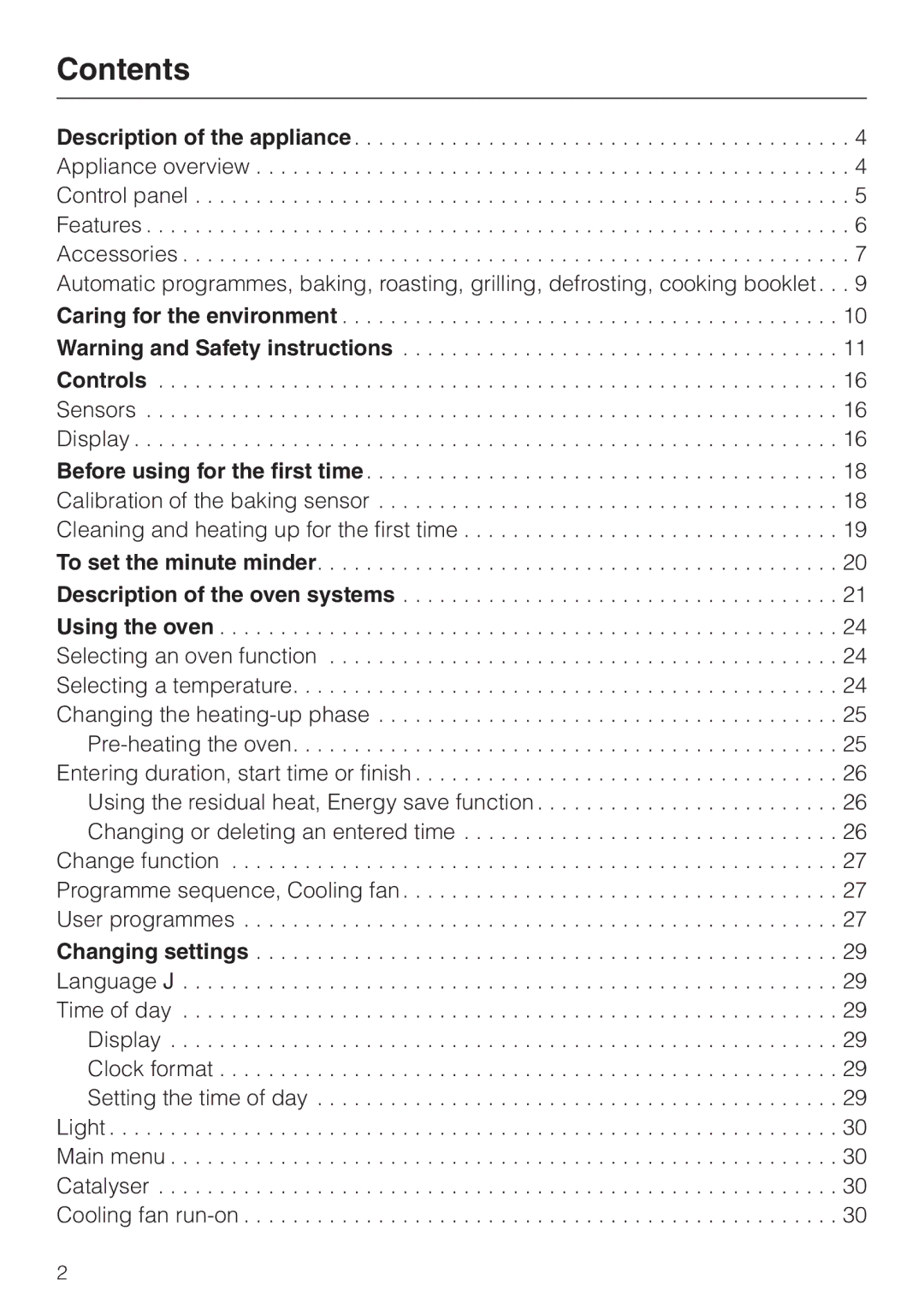 Miele H 4681 installation instructions Contents 