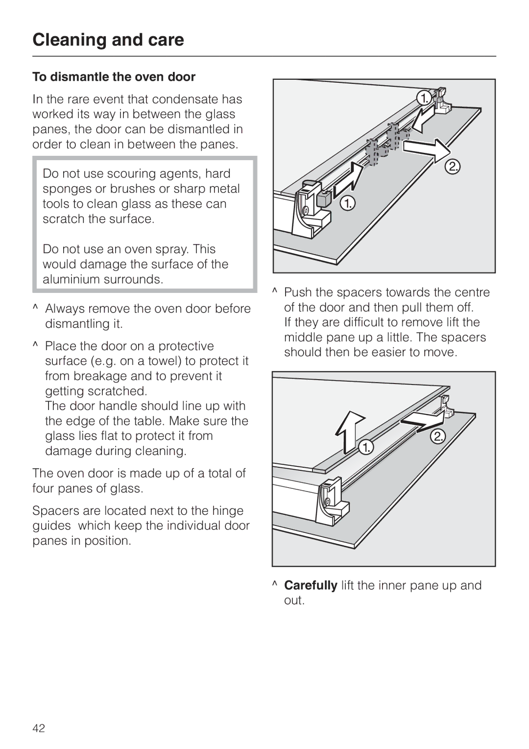 Miele H 4681 installation instructions To dismantle the oven door 