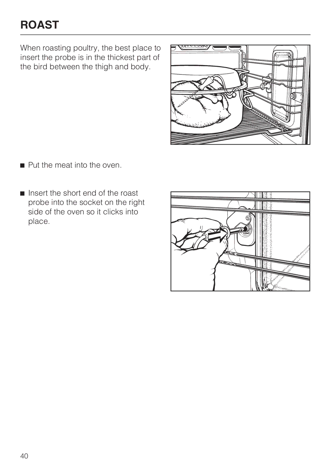 Miele H 4684 B installation instructions Roast 