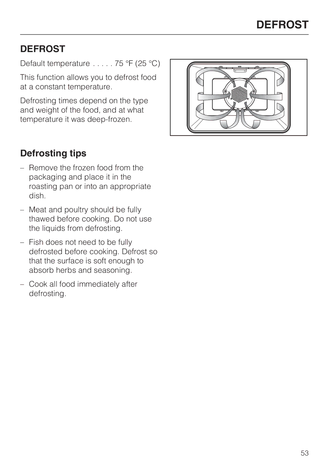 Miele H 4684 B installation instructions Defrosting tips 