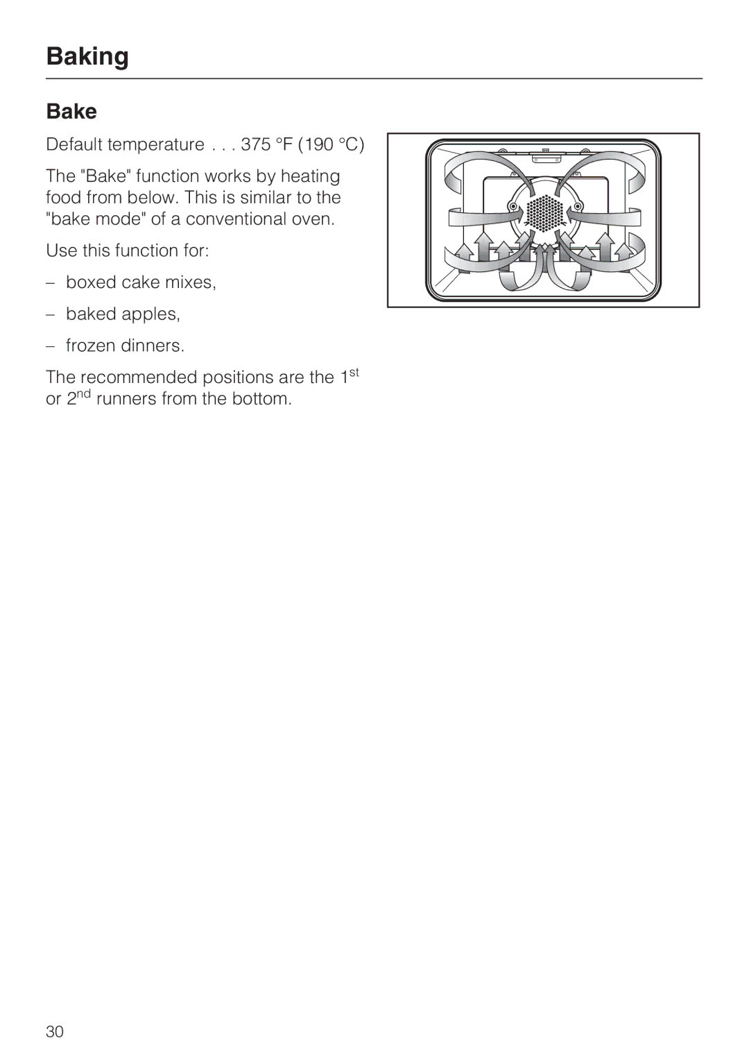 Miele H 4744 BP, H 4746 BP installation instructions Bake 