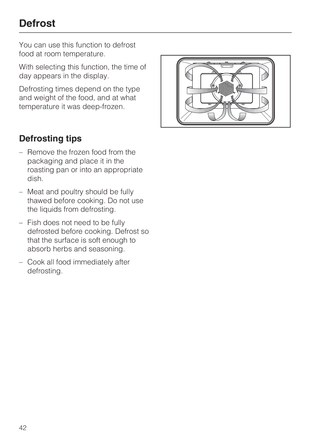 Miele H 4744 BP, H 4746 BP installation instructions Defrosting tips 