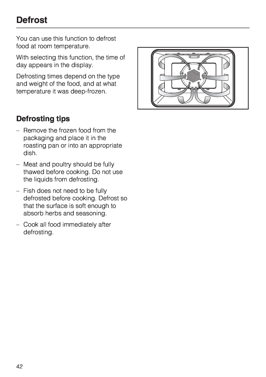 Miele H 4744 BP, H 4746 BP installation instructions Defrosting tips 