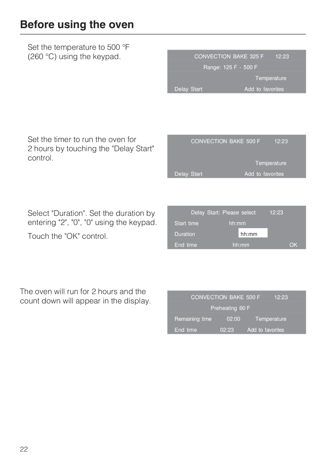 Miele H 4784 BP, H 4786 BP installation instructions Convection Bake 500F 