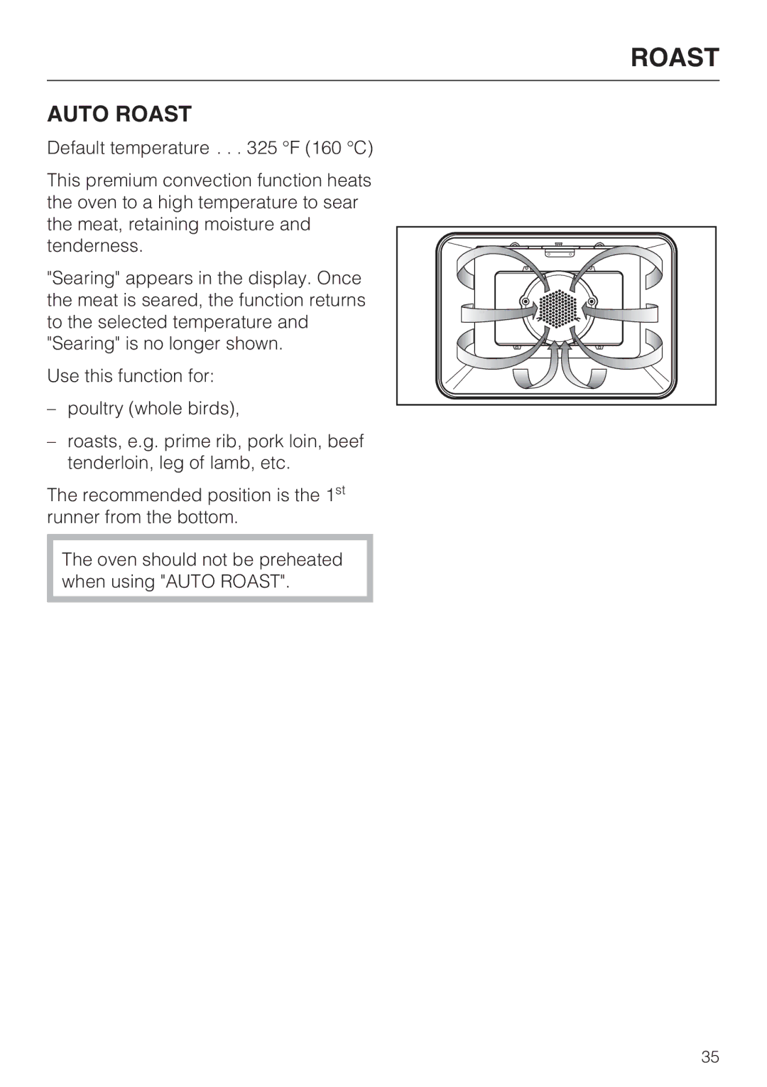 Miele H 4786 BP, H 4784 BP installation instructions Auto Roast 