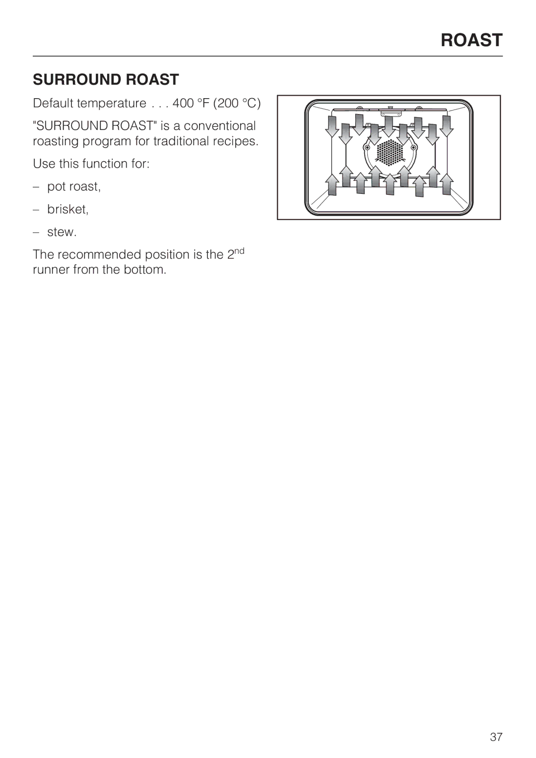 Miele H 4786 BP, H 4784 BP installation instructions Surround Roast 