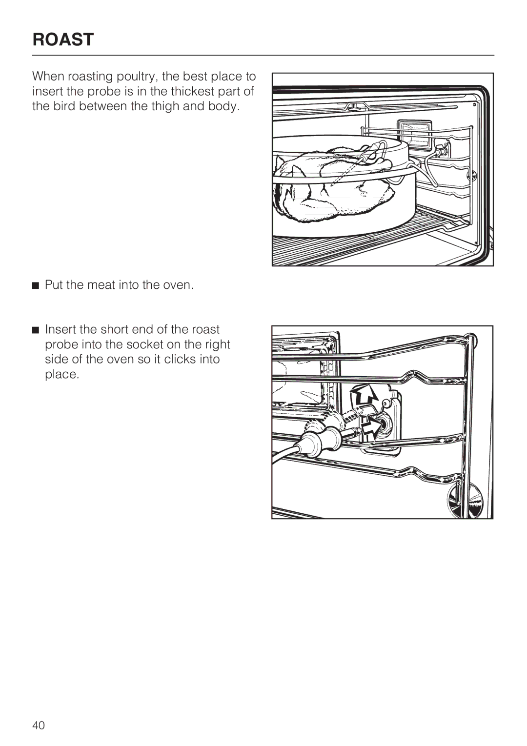 Miele H 4784 BP, H 4786 BP installation instructions Roast 