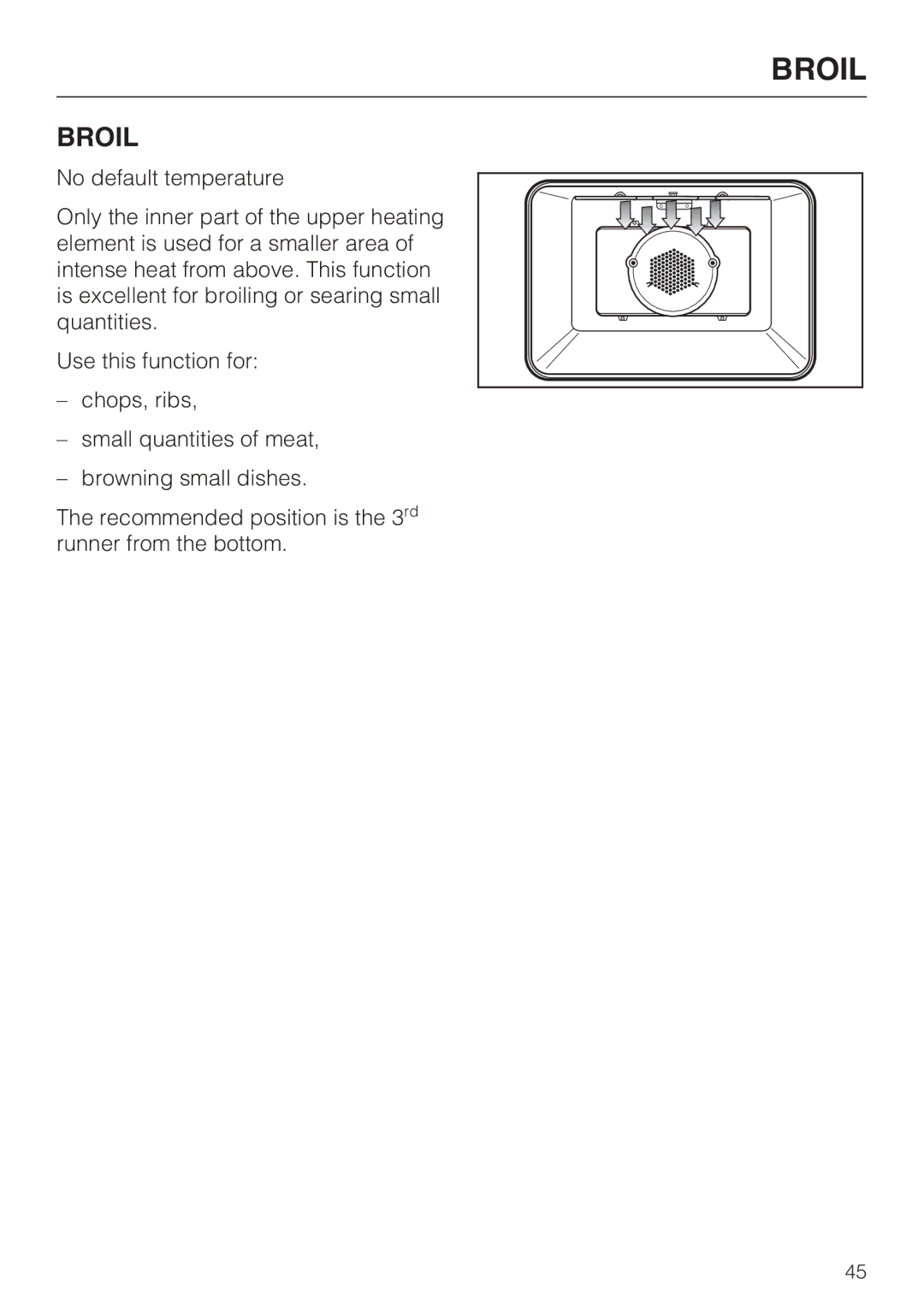 Miele H 4786 BP, H 4784 BP installation instructions Broil 