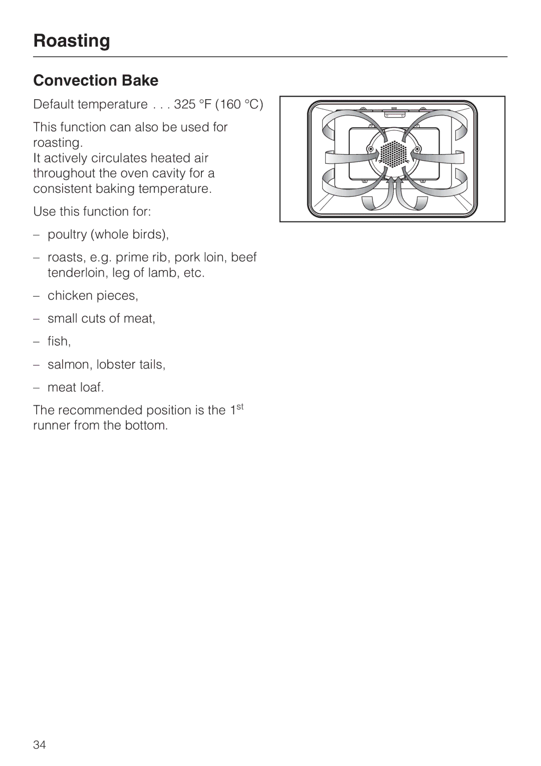 Miele H 4846 BP, H 4844 BP installation instructions Convection Bake 