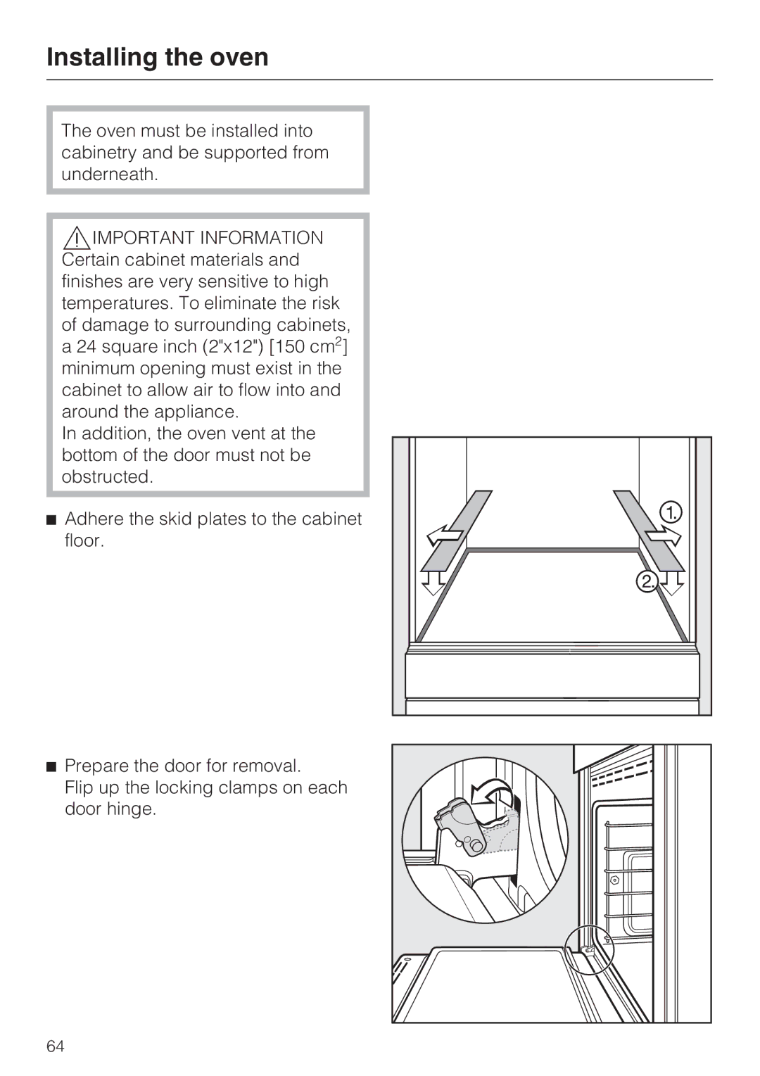 Miele H 4846 BP, H 4844 BP installation instructions Installing the oven 