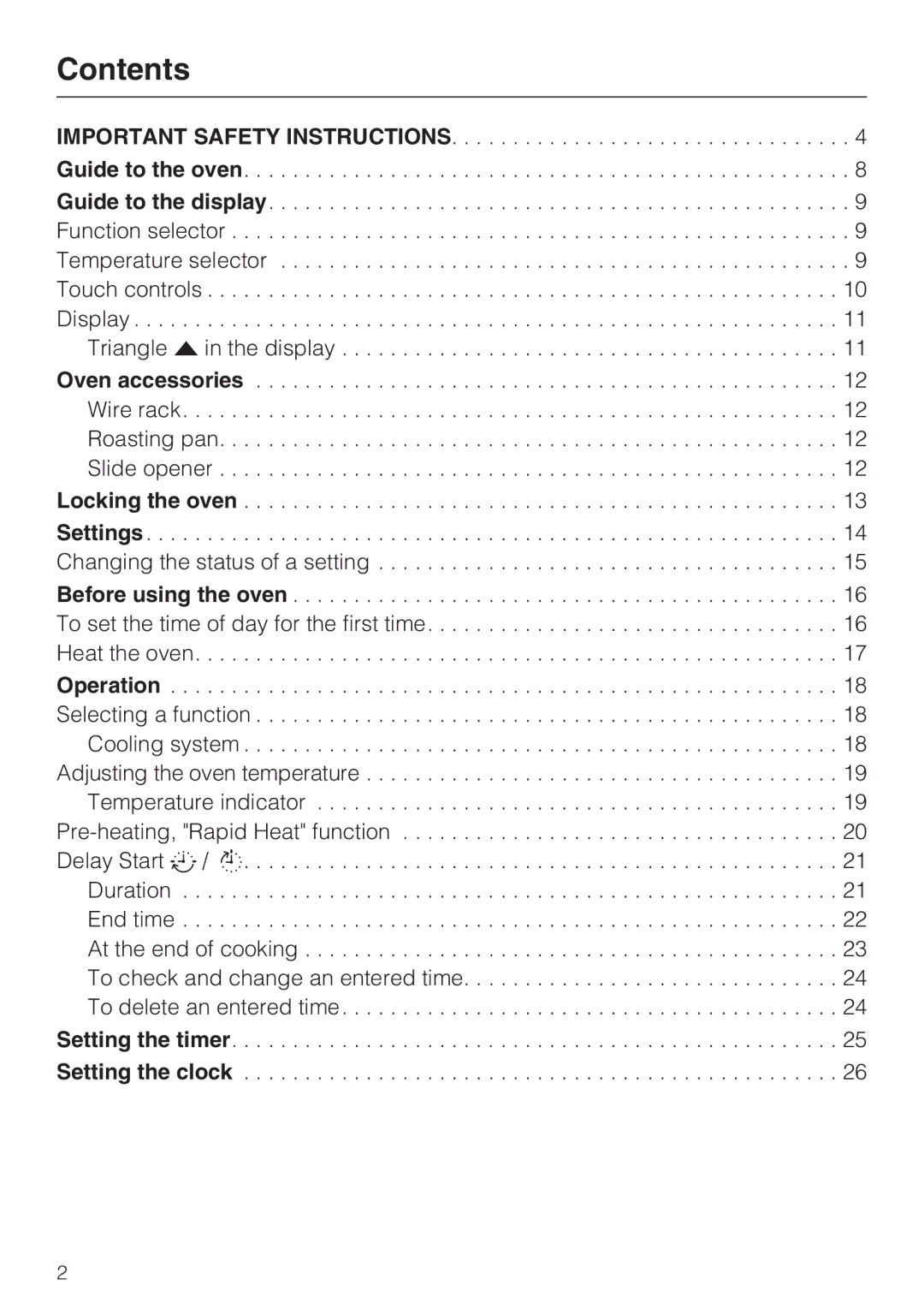 Miele H 4846 BP, H 4844 BP installation instructions Contents 