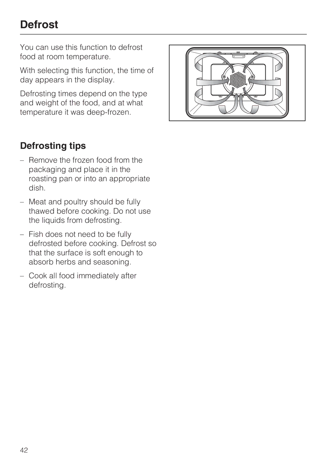 Miele H 4846 BP, H 4844 BP installation instructions Defrosting tips 