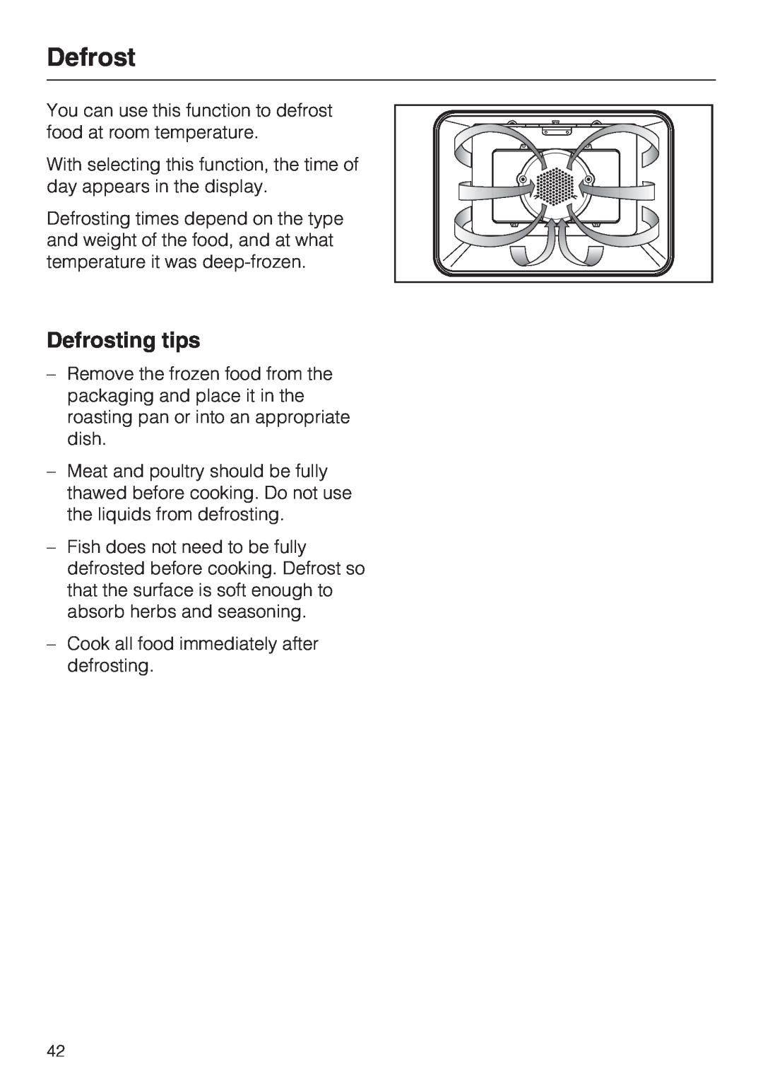 Miele H 4846 BP, H 4844 BP installation instructions Defrosting tips 