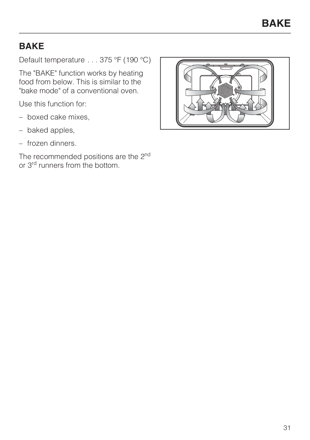 Miele H 4882 BP installation instructions Bake 