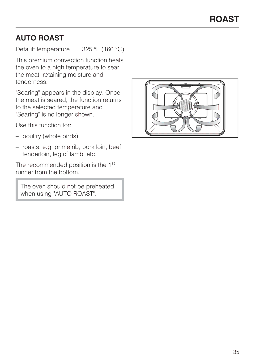 Miele H 4882 BP installation instructions Auto Roast 