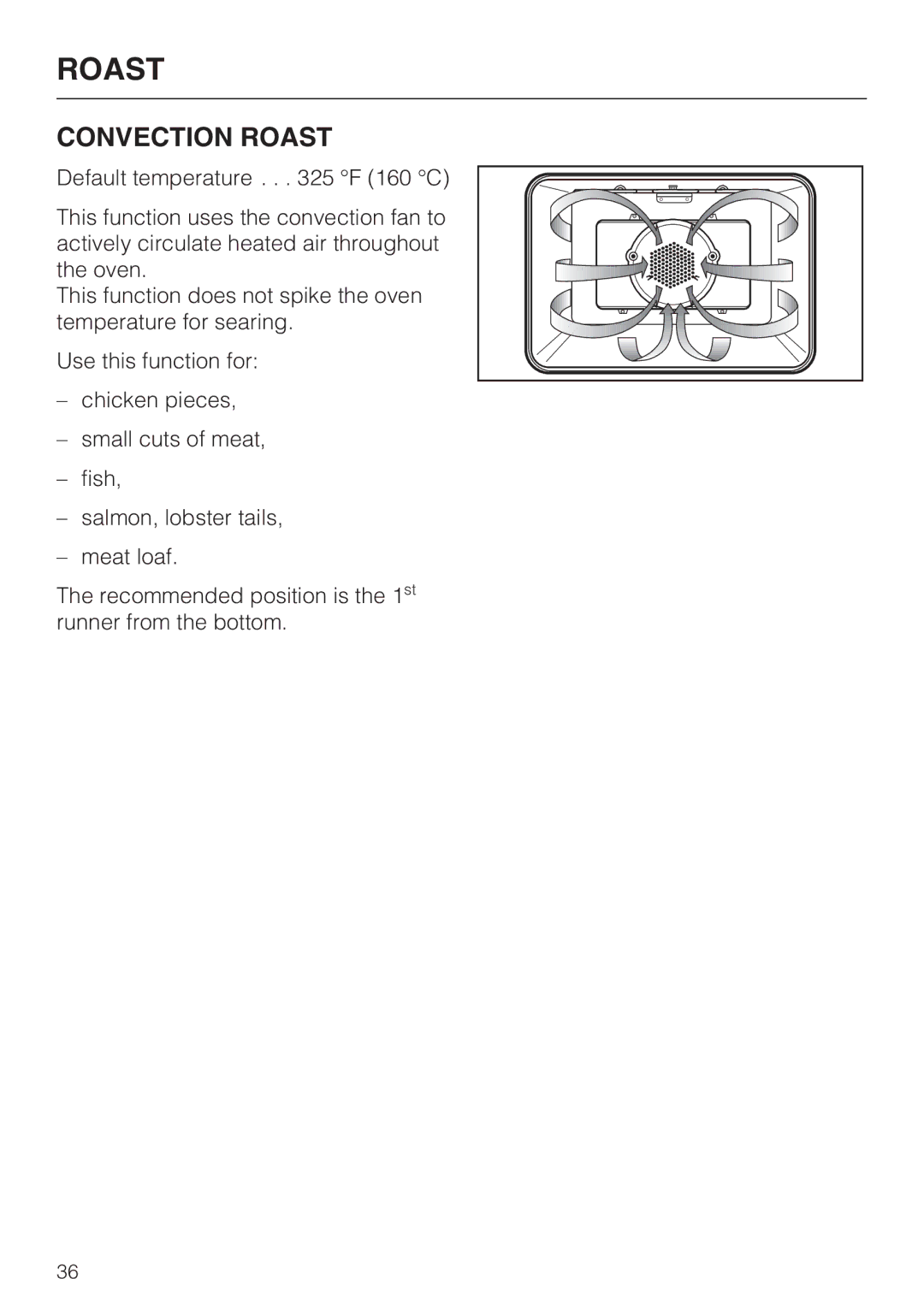 Miele H 4882 BP installation instructions Convection Roast 