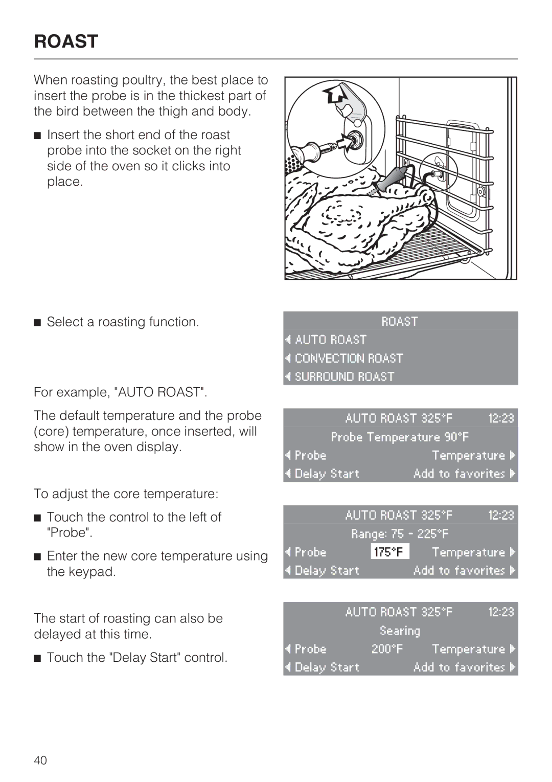 Miele H 4882 BP installation instructions Roast 