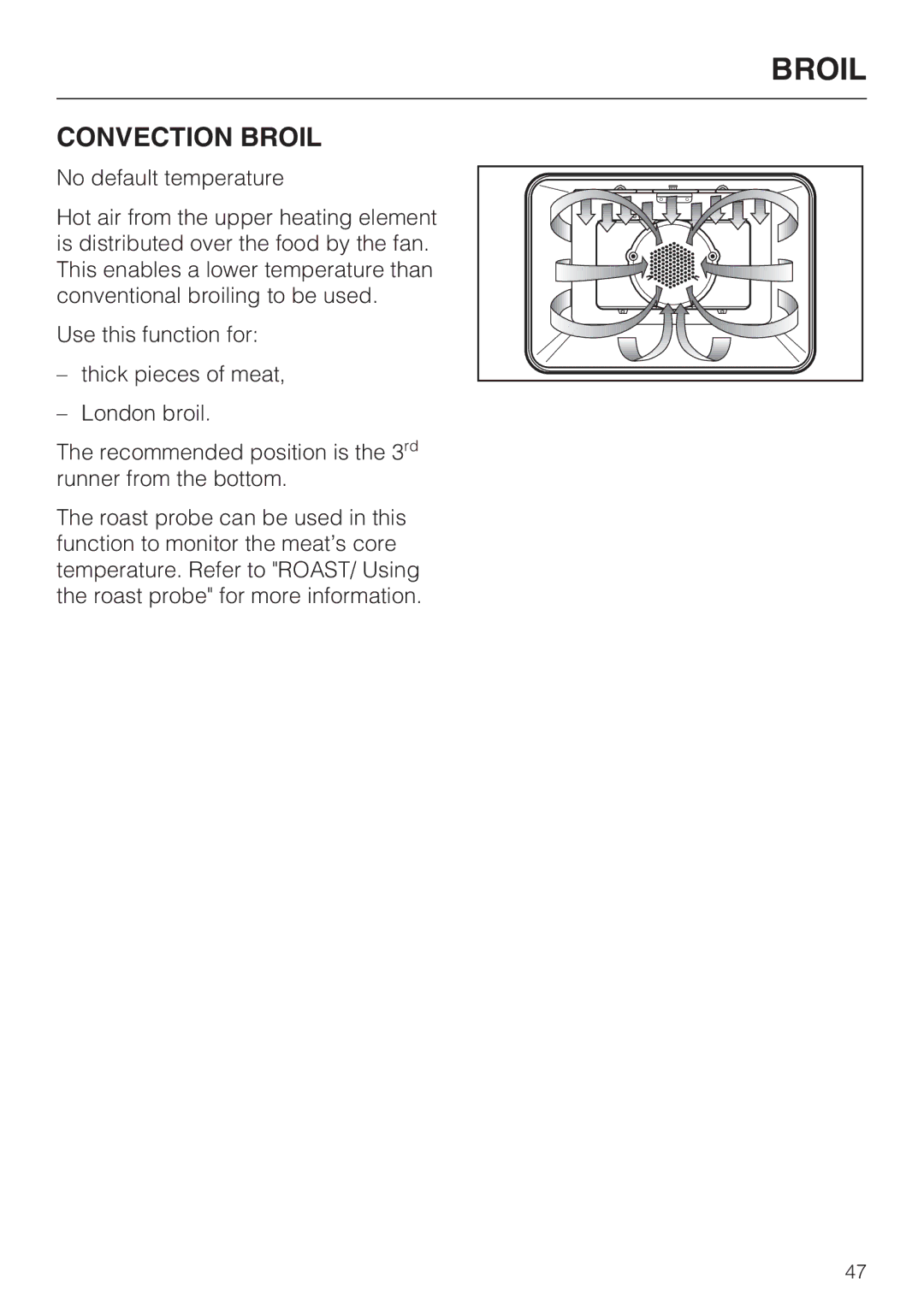 Miele H 4882 BP installation instructions Convection Broil 