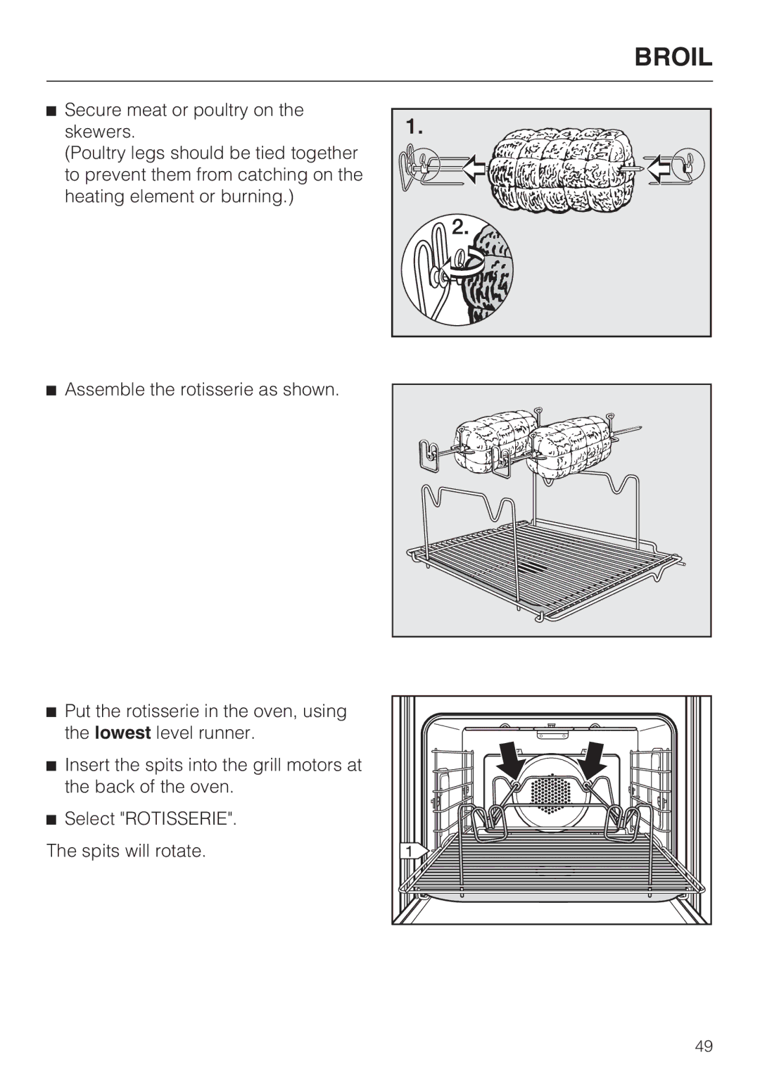 Miele H 4882 BP installation instructions Broil 