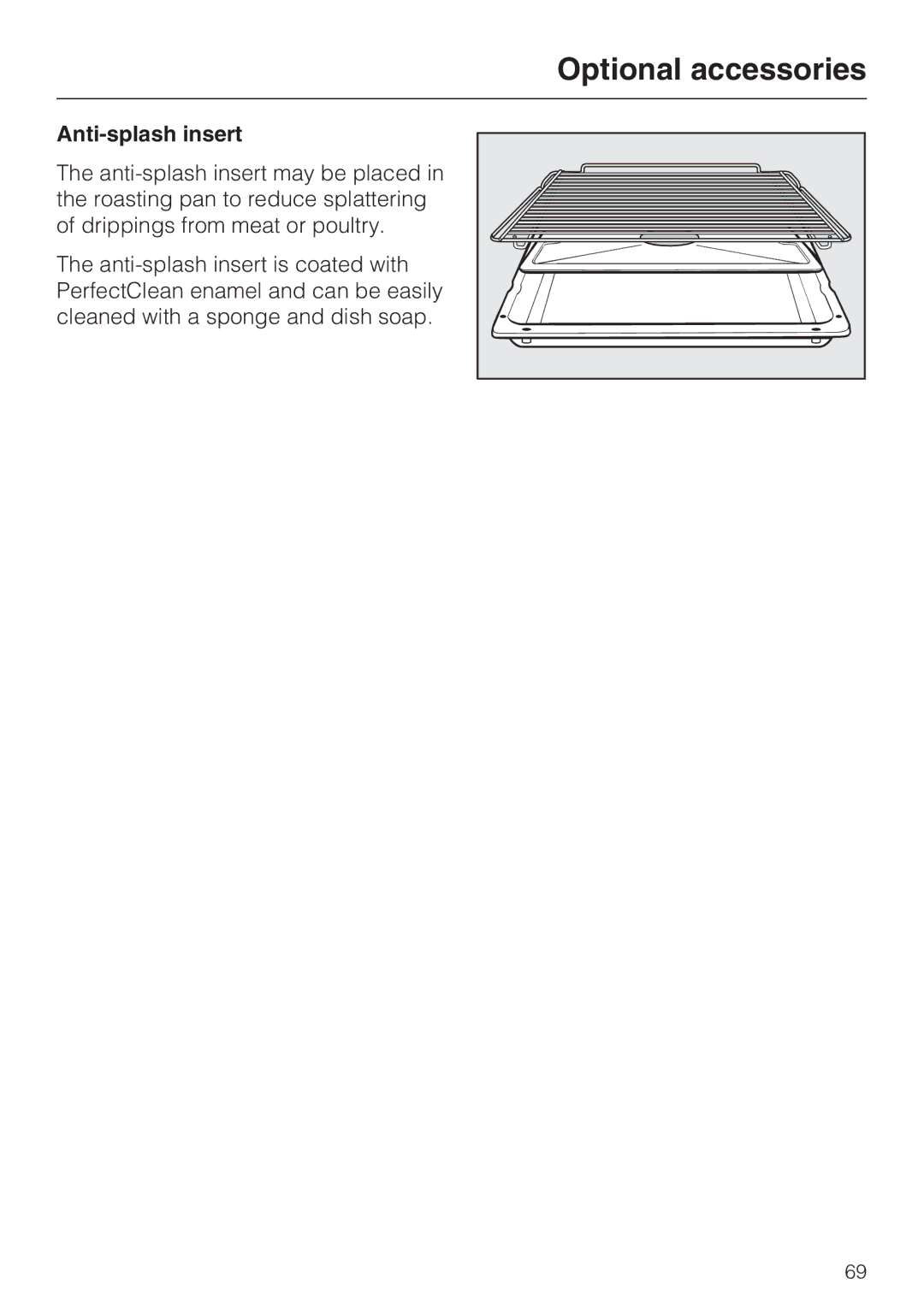 Miele H 4882 BP installation instructions Anti-splash insert 