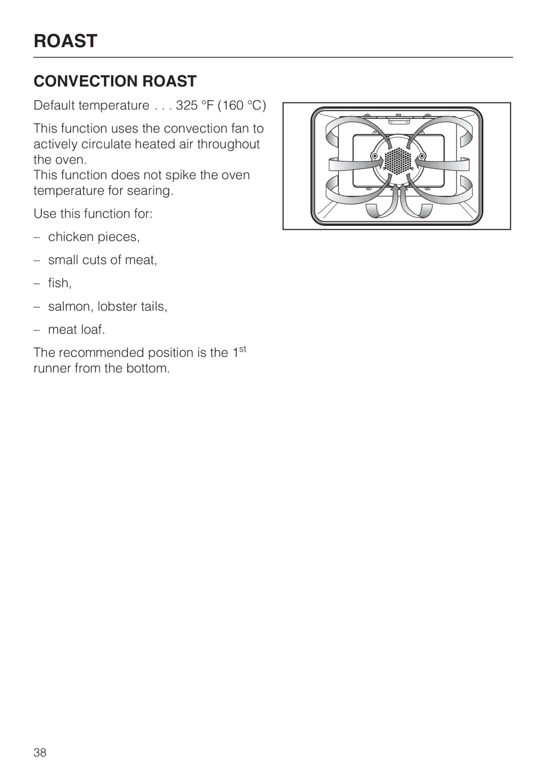 Miele H 4894 BP2 installation instructions Convection Roast 