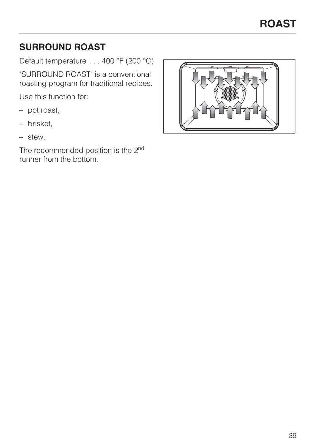 Miele H 4894 BP2 installation instructions Surround Roast 