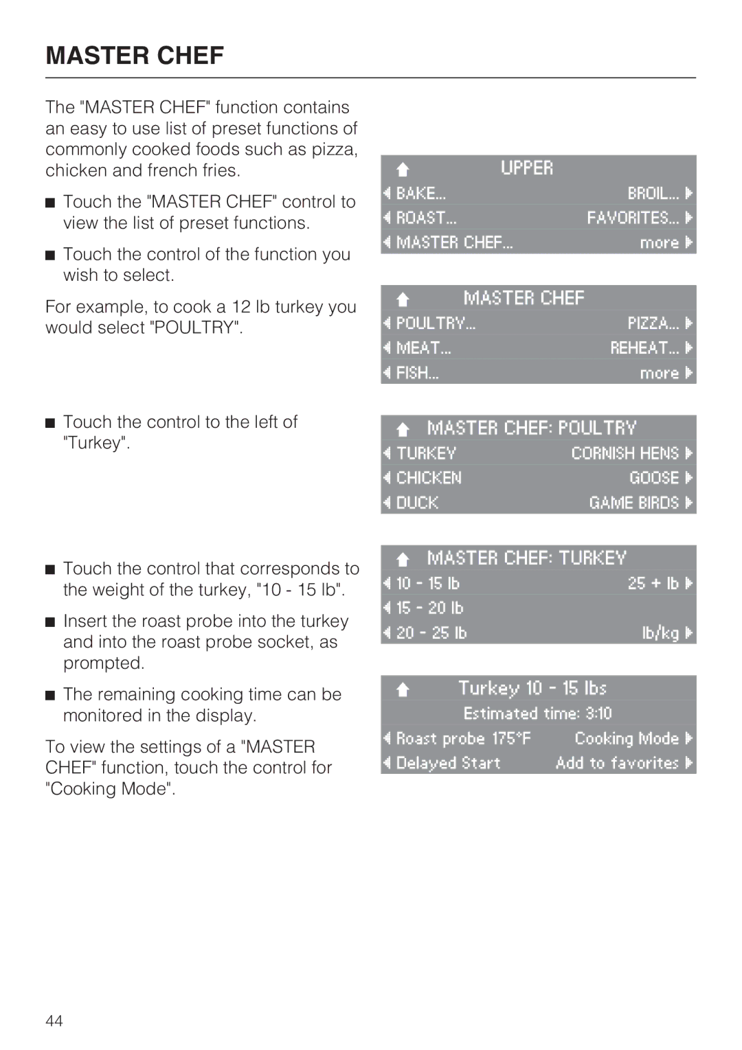 Miele H 4894 BP2 installation instructions Master Chef Turkey 