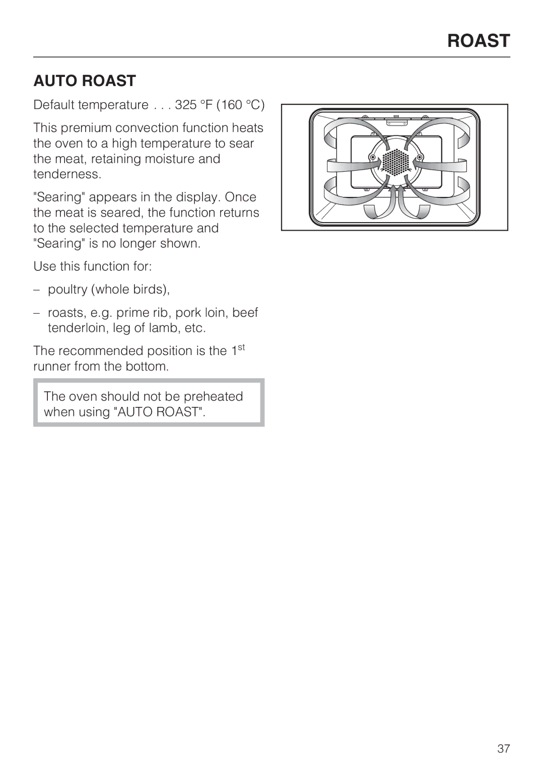 Miele H 4894 BP2 installation instructions Auto Roast 