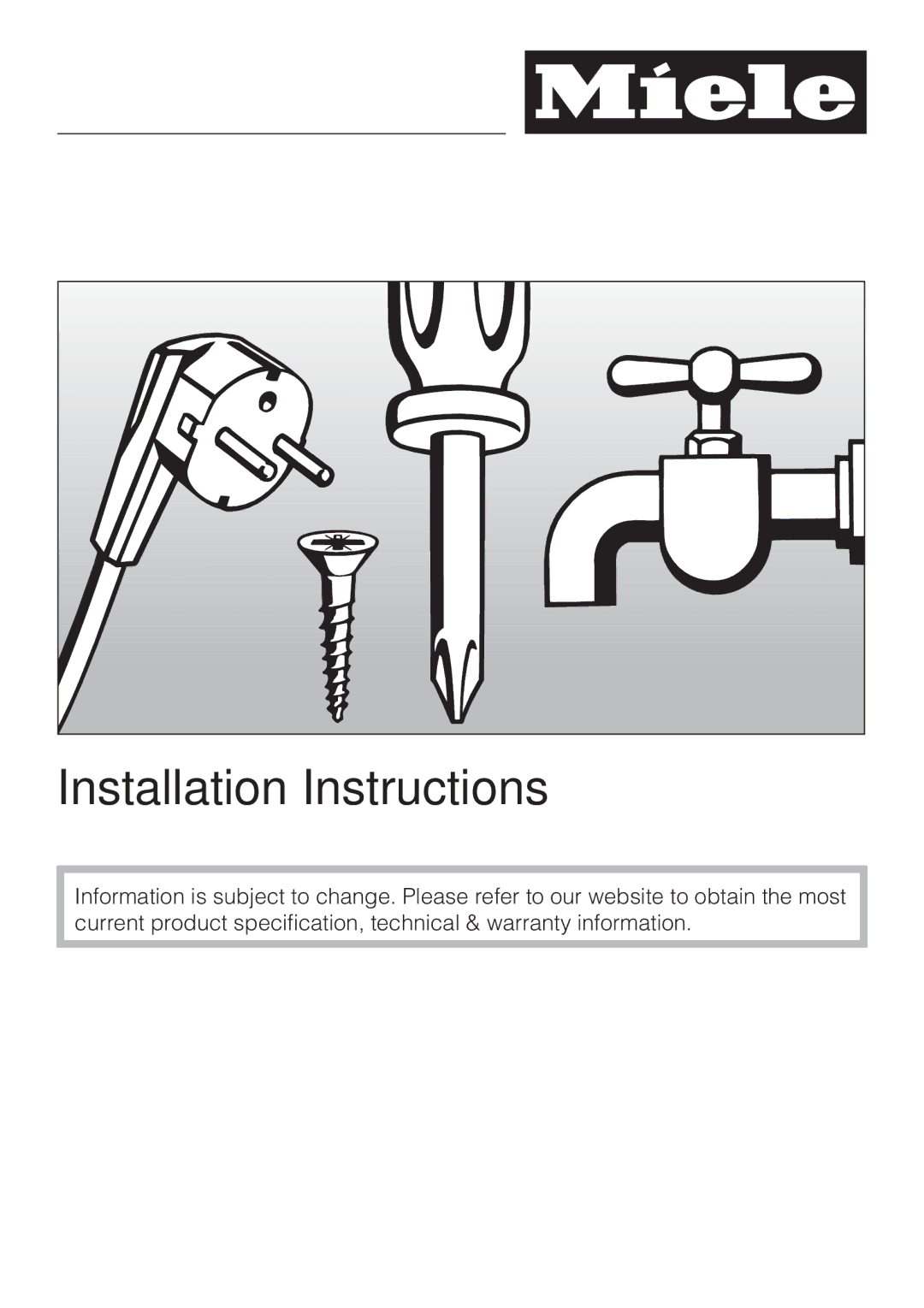 Miele H 4894 BP2 installation instructions Installation Instructions 