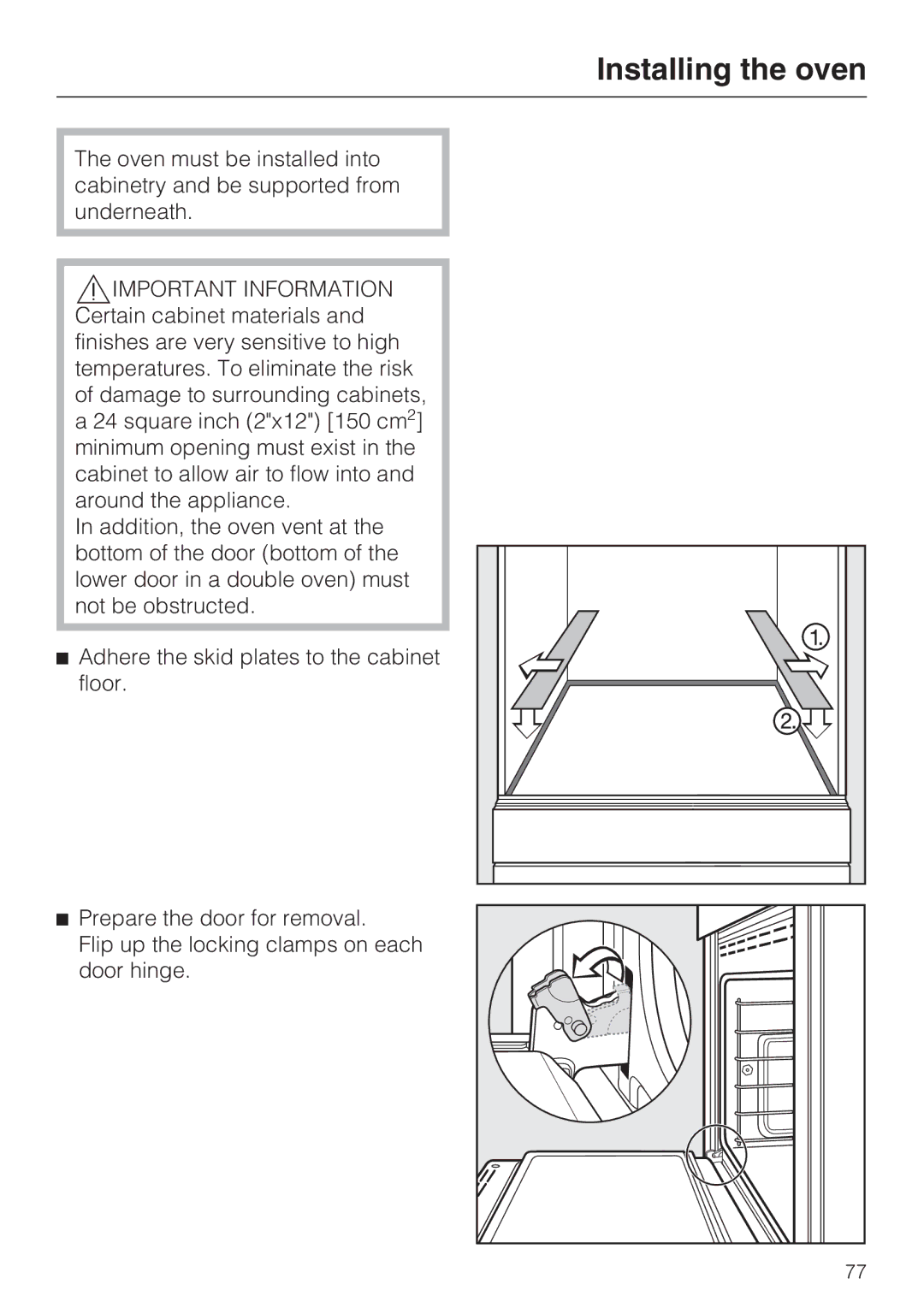 Miele H 4894 BP2 installation instructions Installing the oven 