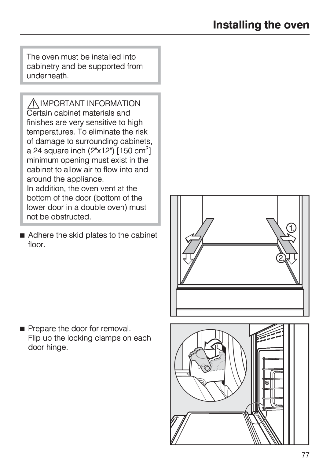 Miele H 4894 BP2 installation instructions Installing the oven 