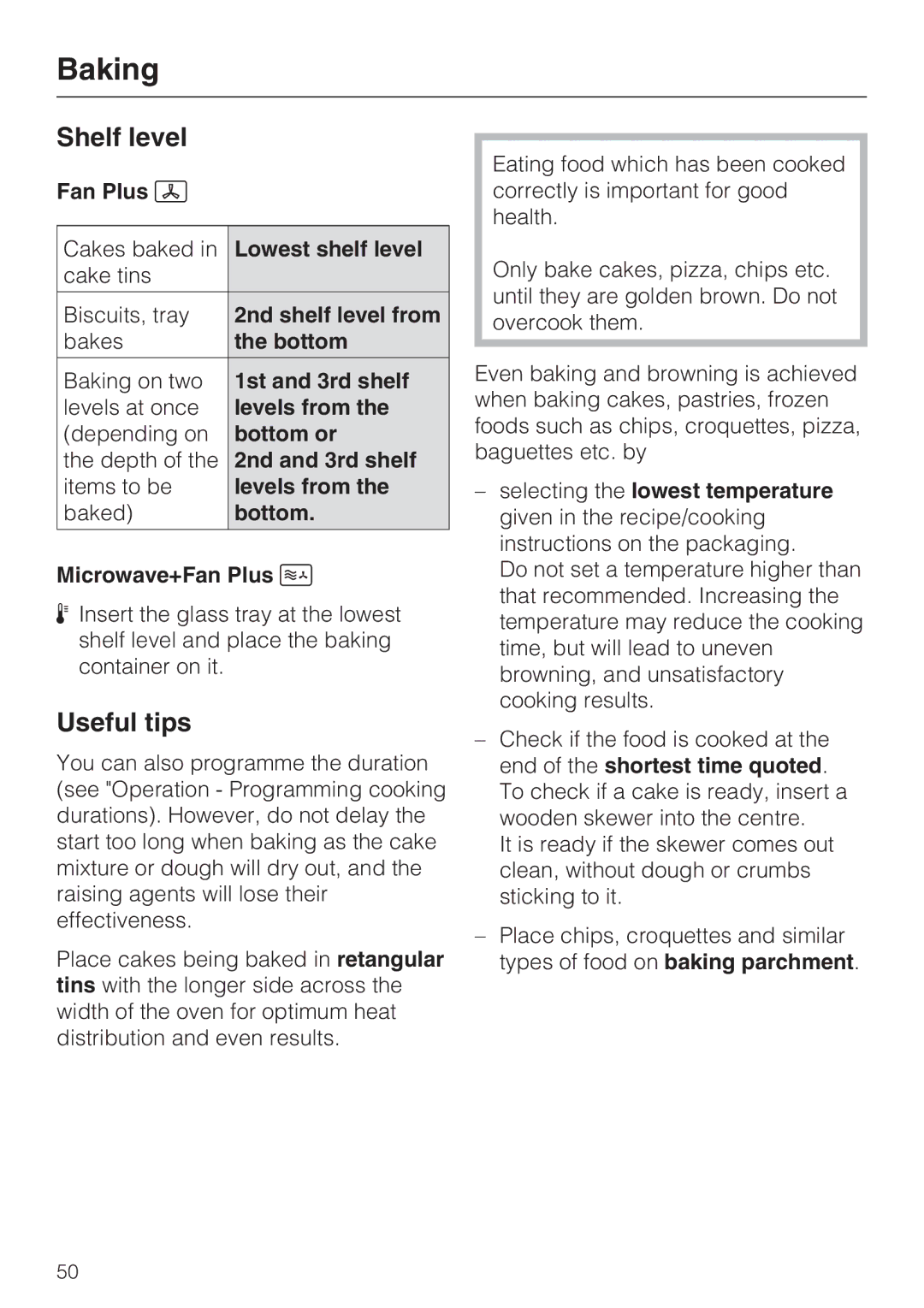 Miele H 5040 BM, H 5030 BM installation instructions Shelf level 