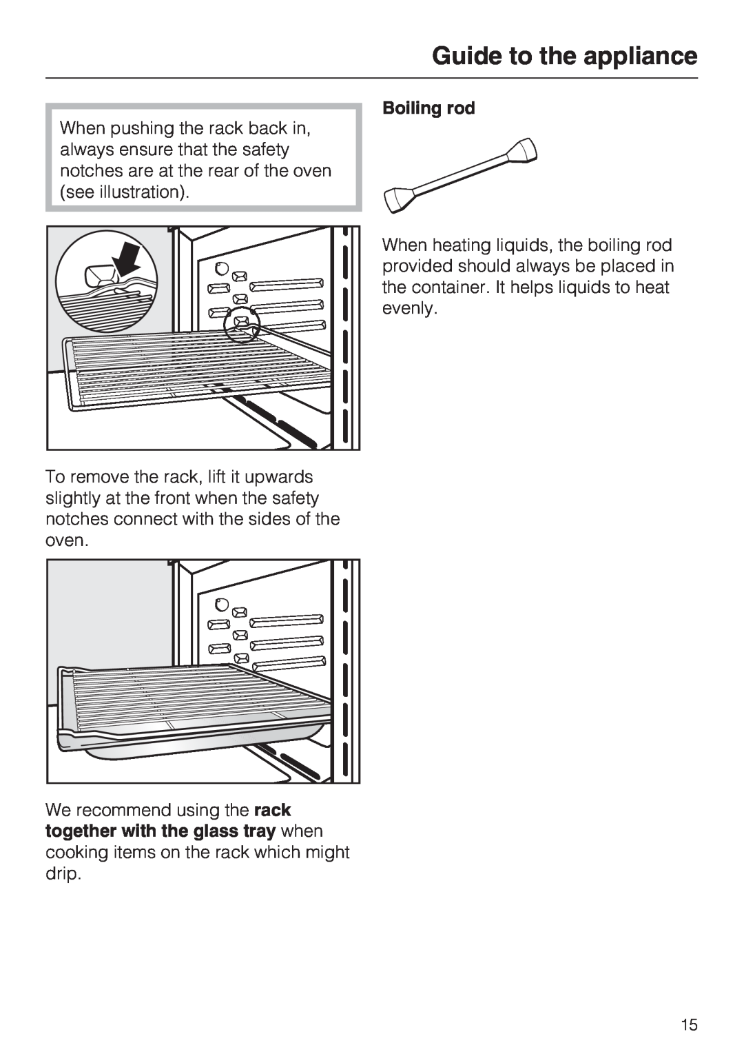 Miele H 5030 BM, H 5040 BM installation instructions Boiling rod, Guide to the appliance 
