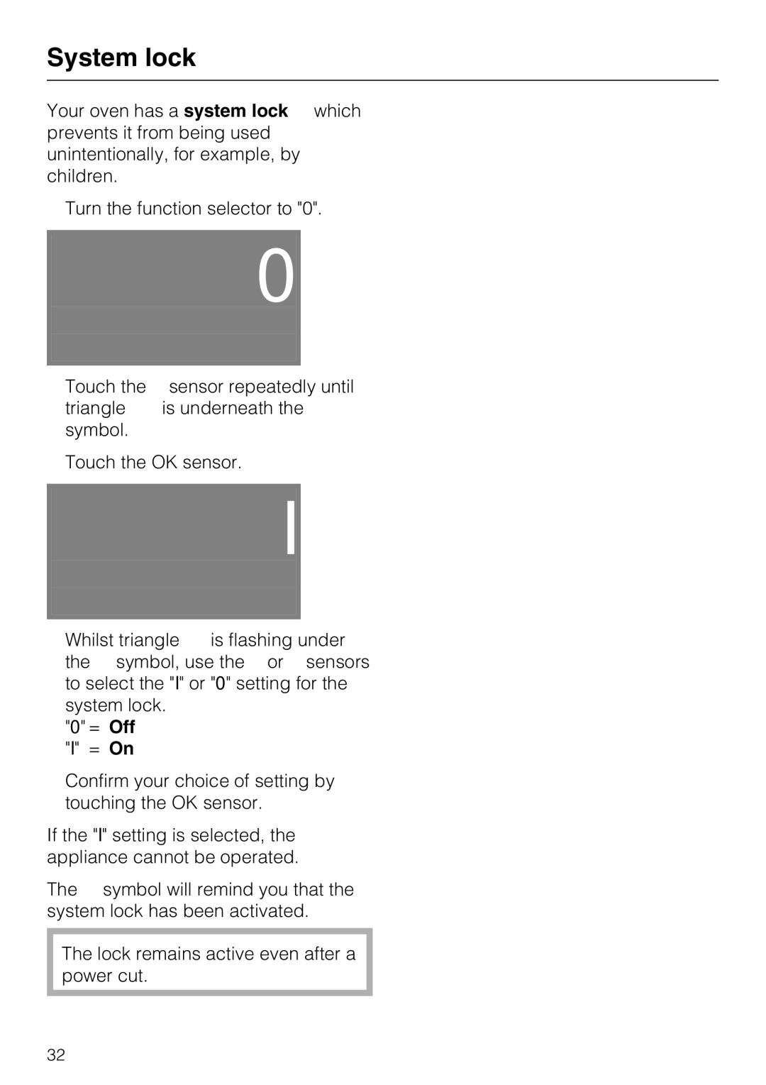 Miele H 5240 BP, H 5140 BP installation instructions System lock 