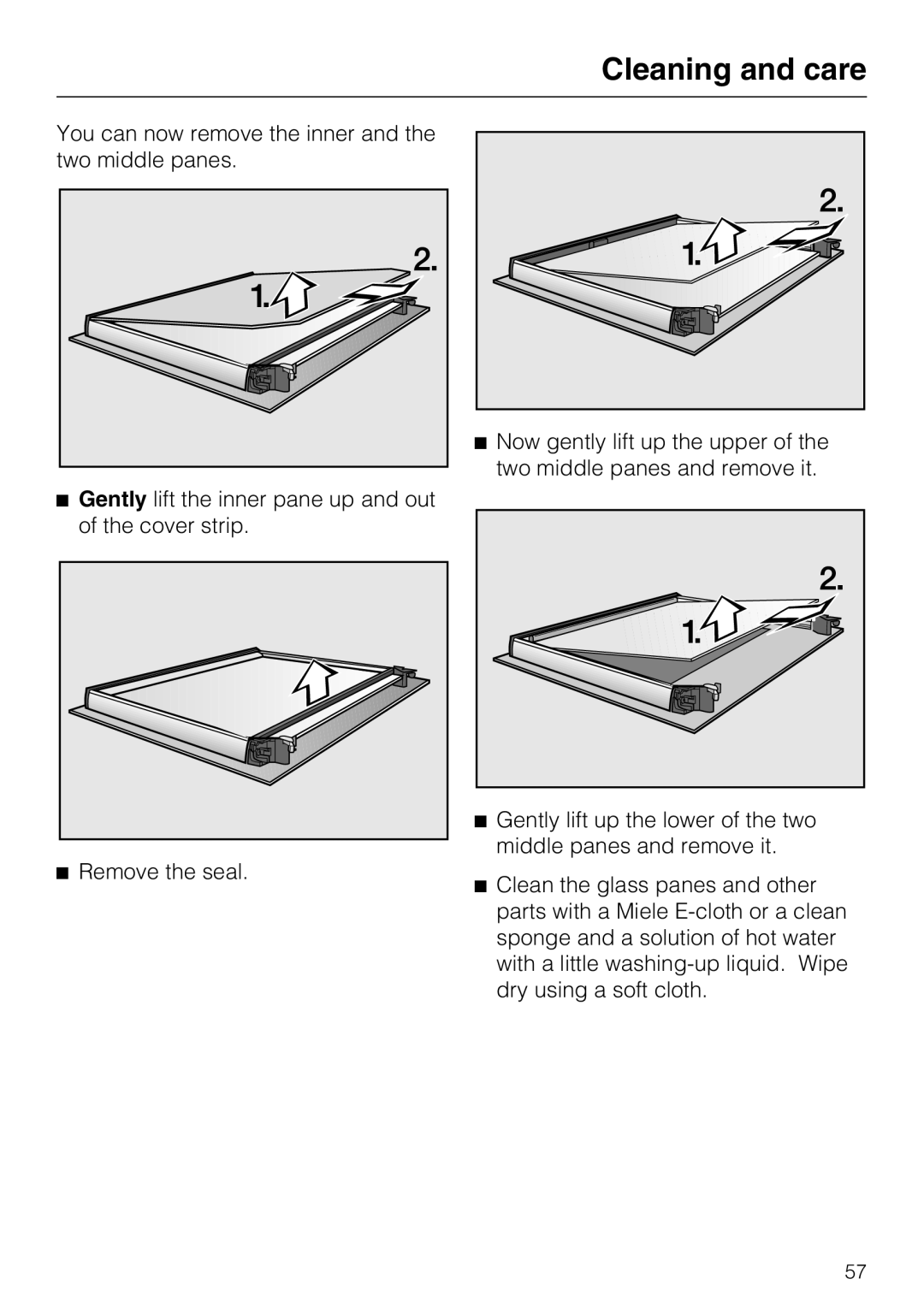 Miele H 5140 BP, H 5240 BP installation instructions Cleaning and care 