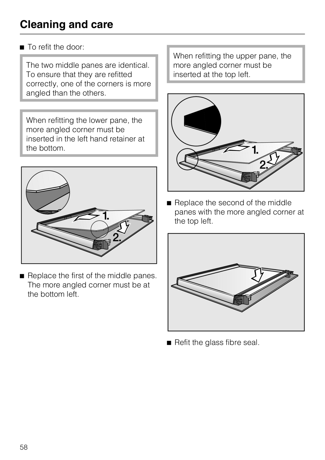 Miele H 5240 BP, H 5140 BP installation instructions Cleaning and care 